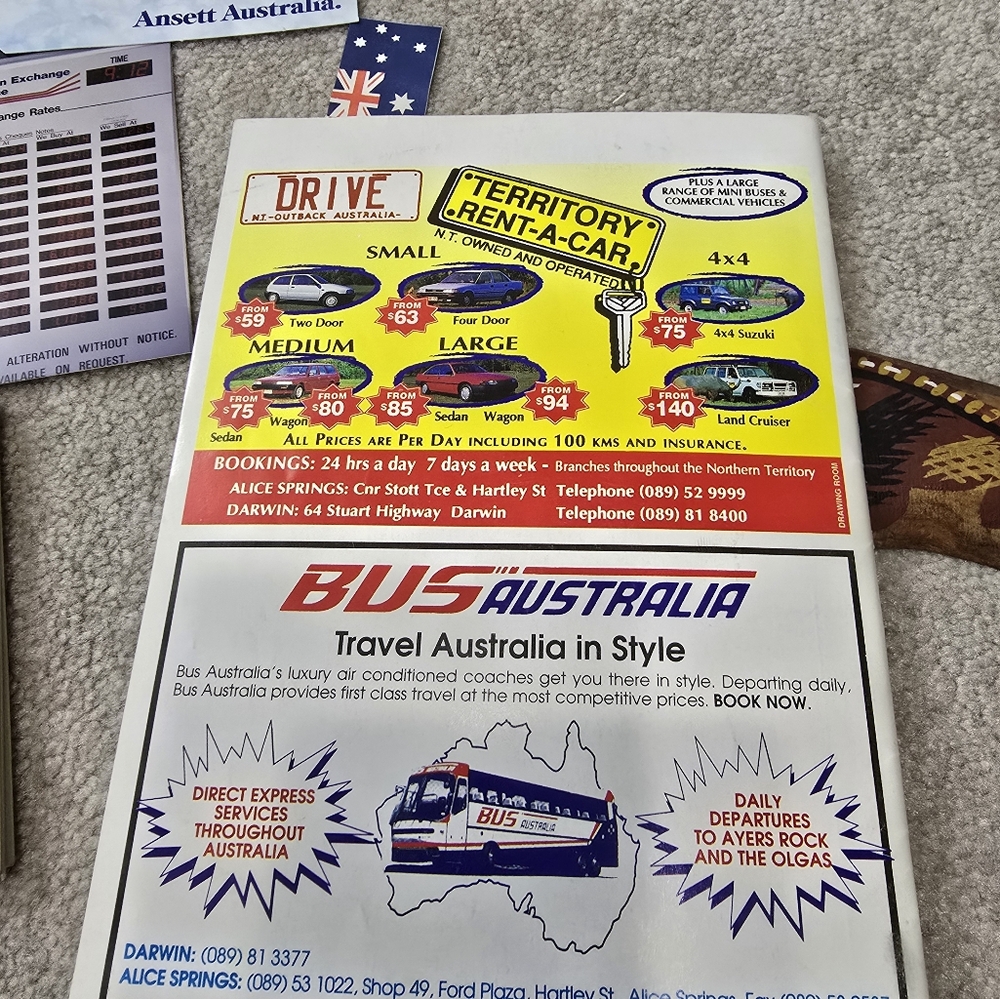 Vintage 1992 Australian Souvenir Lot Brochures Books Menus Visitors Guide - Picture 11 of 12